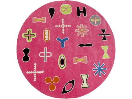Χαλί Glyph Ροζ 200*200*2εκ. - Ροζ
