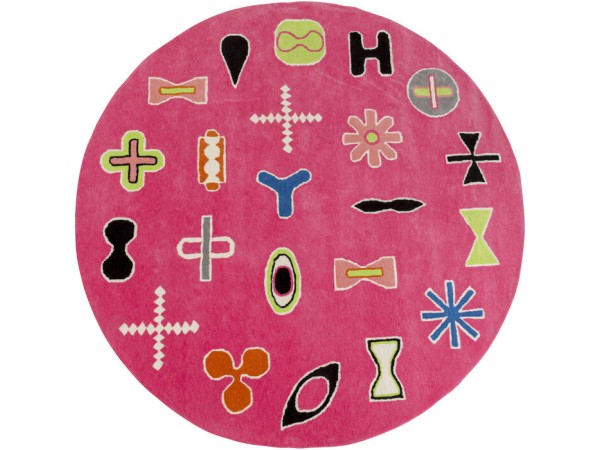 Χαλί Glyph Ροζ 200*200*2εκ. - Ροζ