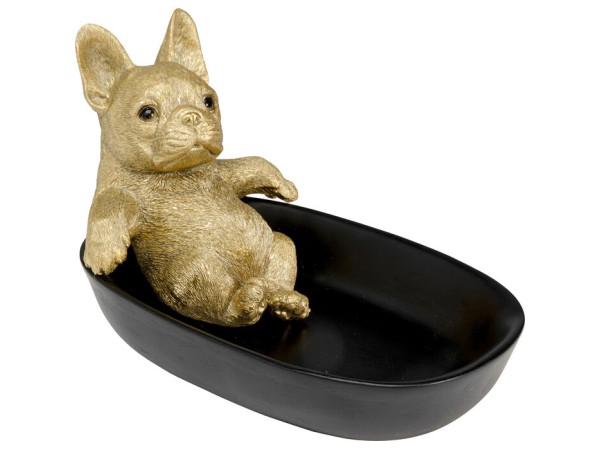 Διακοσμητικό Μπολ Bathing Bulldog Κεραμικό Μαύρο 20*12*13.5εκ. - Μαύρο