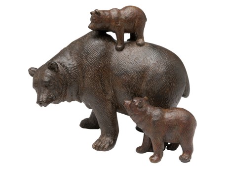 Διακοσμητικό Επιτραπέζιο  Bear Family Κεραμικό Καφέ 24.5*15.5*19.5εκ. - Καφέ