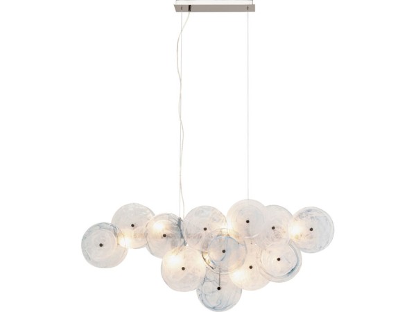 Φωτιστικό Οροφής  Aquamarine Γυαλί Λευκό 121*22.2*53.5εκ. - Μπλε