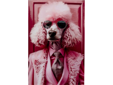 Πίνακας Γυάλινος  Pink Poodle Ροζ 40x0.4x50εκ. - Ροζ