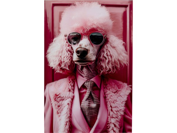 Πίνακας Γυάλινος  Pink Poodle Ροζ 40x0.4x50εκ. - Ροζ