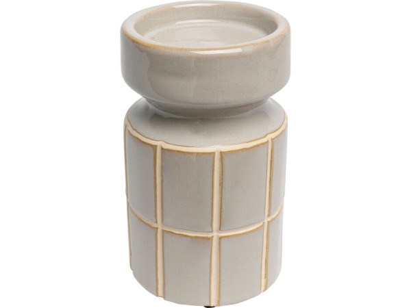 Κηροπήγιο Bliss Tile Κεραμικό Γκρι 11*11*18εκ. - Γκρι