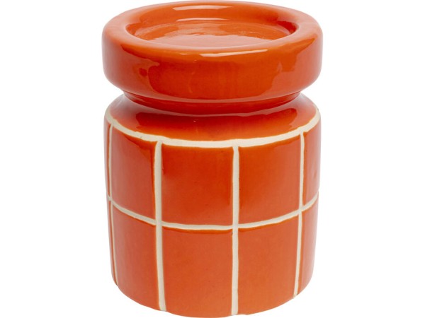 Κηροπήγιο Bliss Tile Κεραμικό Πορτοκαλί  11*11*14εκ. - Πορτοκαλί