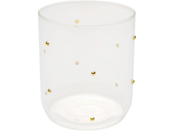 Ποτήρι Νερού  Glam Dots Gold Γυαλί Διάφανο 8*8*9εκ. - Χρυσό