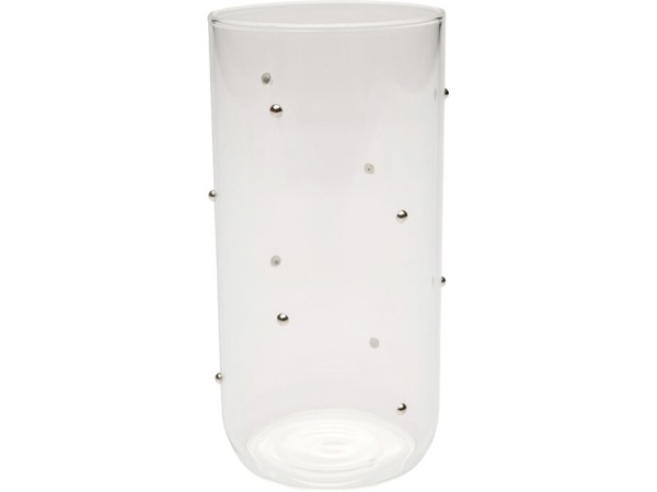 Ποτήρι Νερού  Glam Dots Silver Γυαλί Διάφανο 7*7*14εκ. - Ασημί
