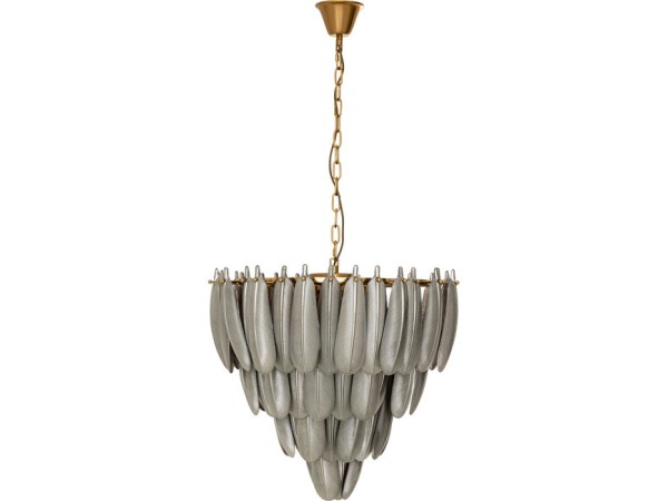 Φωτιστικό Οροφής  Feather Glow Μεταλλικό Ασημί 60*60*55εκ. - Ασημί