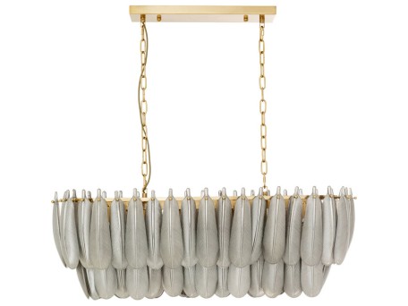 Φωτιστικό Οροφής Feather Glow Μεταλλικό Ασημί 95*30*34εκ. - Ασημί