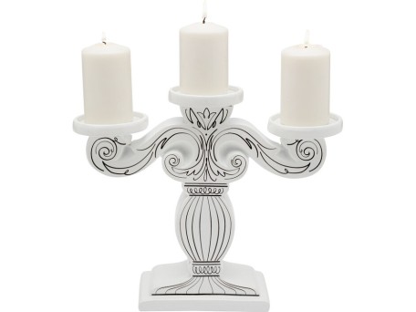 Κηροπήγιο  Favola Κεραμικό Απρόμαυρο 26.5*10.3*33εκ. - Ασπρόμαυρο