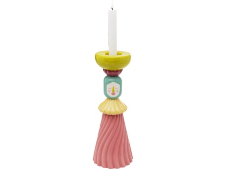 Κηροπήγιο Ballerina Κεραμικό Πολύχρωμο  12*12*32εκ. - Πολύχρωμο