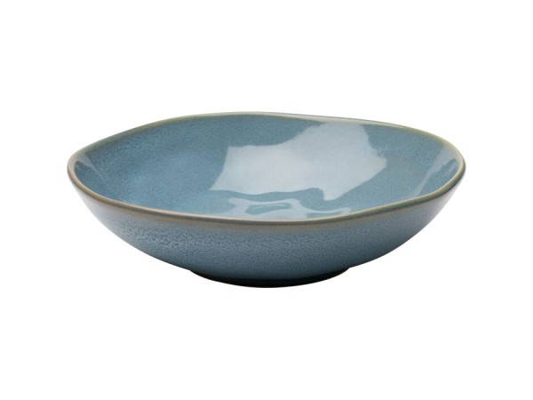 Plate Deep Organic Turquoise Ø22cm - Μπλε
