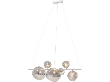 Φωτιστικό Οροφής Burbuja Γυαλί Ασημί 100*50*150εκ. - Ασημί