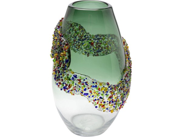Βάζο Glitter Circle Γυαλί Πράσινο 21x21x33εκ. - Πορτοκαλί Βάζο Glitter Circle Γυαλί Πράσινο 21x21x33εκ. - Πορτοκαλί