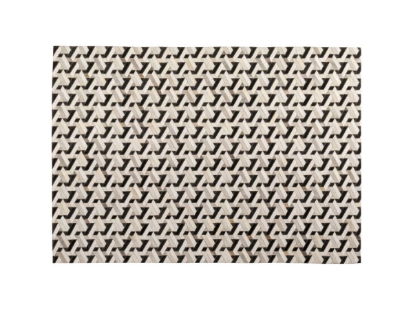 Χαλί Maze Δέρμα Ασπρόμαυρο 170x240εκ. - Ασπρόμαυρο