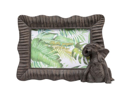 Κορνίζα Safari Elephant Κεραμική Καφέ 24*4.3*17εκ. - Καφέ