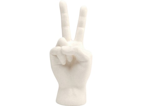 Διακοσμητικό Επιτραπέζιο Peace Hand Μάρμαρο Λευκό 15*12.5*36εκ. - Λευκό