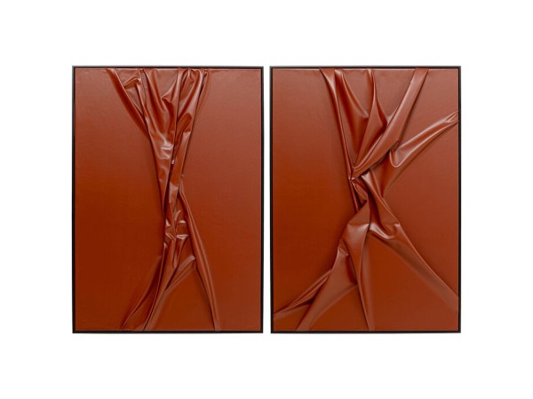 Πίνακας (2/Set) Crincle Καφέ  55*3*75εκ. - Καφέ