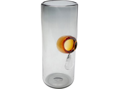 Βάζο Drip Γυαλί Γκρι 17*15*38εκ. - Γκρι