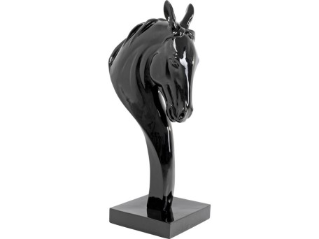 Διακοσμητικό Δαπέδου Horse Head Fiberglas Μαύρο 60*80*180εκ. - Μαύρο