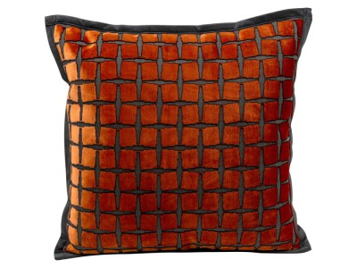 Μαξιλάρι Jaqui Square Βελούδο Πορτοκαλί 45*15*45εκ. - Πορτοκαλί