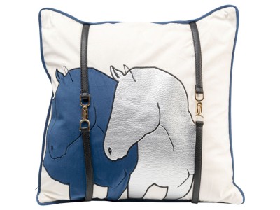 Μαξιλάρι Horse Date Βελούδο Μπλε 45*15*45εκ. - Μπλε
