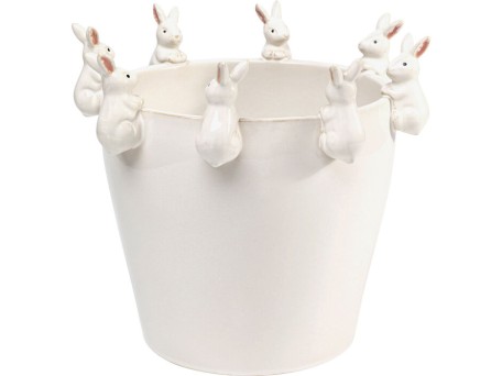 Βάζο Cute Bunnies Κεραμικό Λευκό 33.5*33.5*30.5εκ. - Λευκό
