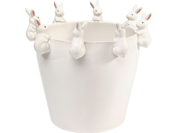 Βάζο Cute Bunnies Κεραμικό Λευκό 33.5*33.5*30.5εκ. - Λευκό