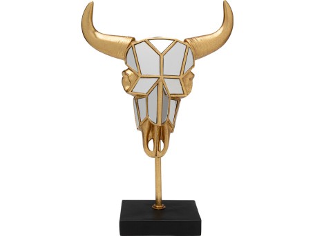 Διακοσμητικό Επιτραπέζιο Bull Mirror Κεραμικό Χρυσό 29x12.5x43εκ. - Χρυσό