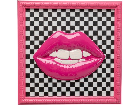 Πίνακας Lips Πολύχρωμος  27x2.5x27εκ. - Ροζ