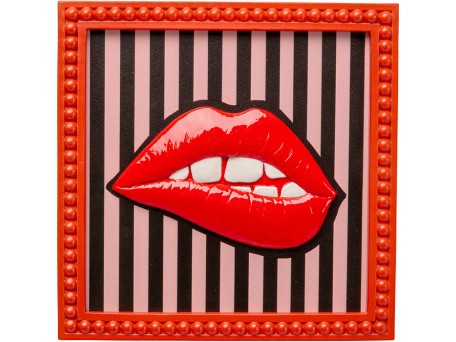 Πίνακας Lips Cheeky Κόκκινος 25x2.5x25εκ. - Κόκκινο