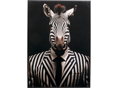 Πίνακας Καμβάς  Mister Zebra Μαύρος 50x3x70εκ. - Μαύρο