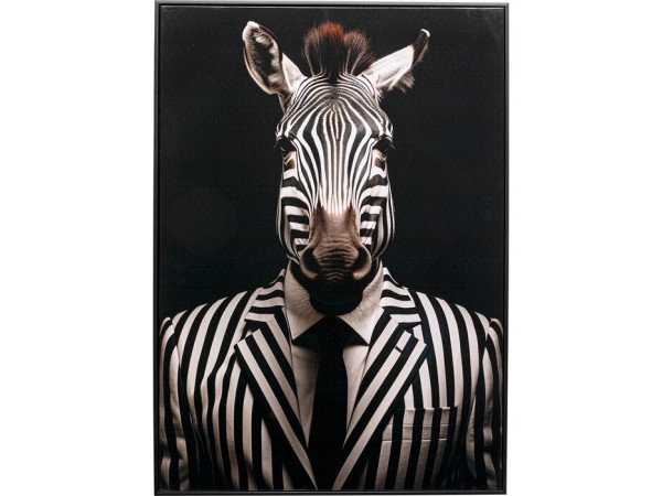 Πίνακας Καμβάς  Mister Zebra Μαύρος 50x3x70εκ. - Μαύρο