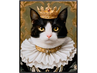 Πίνακας Καμβάς  Prinzess Cat Μαύρη 40x2.5x50εκ. - Μαύρο