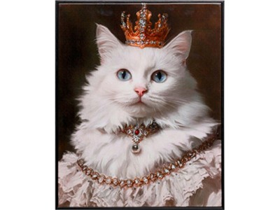Πίνακας Καμβάς Princess Cat Λευκή  40x2.5x50εκ. - Κόκκινο