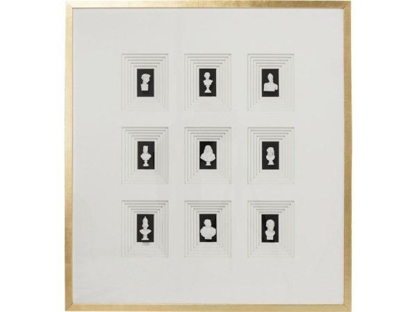 Διακοσμητικό Τοίχου Φιγούρες Αρχαίων Λευκό/Χρυσό 100x8x110 εκ - Μαύρο