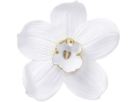 Διακοσμητικό Τοίχου Ορχιδέα Λευκό-Χρυσό 54 εκ. (PL) 51.2x44695x54.2εκ - Χρυσό