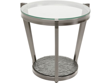 Τραπέζι Βοηθητικό Monocolo Μεταλλικό/Γυαλί Ασημί 50x50x55εκ. - Ασημί