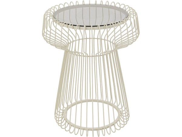 Τραπέζι Βοηθητικό Lisboa Άσπρο Γυαλί Στρόγγυλο 38x38x48 εκ. - Λευκό Τραπέζι Βοηθητικό Lisboa Άσπρο Γυαλί Στρόγγυλο 38x38x48 εκ. - Λευκό