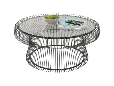 Τραπέζι Μέσης Lisboa Μεταλλικό Μαύρο  86*86*38εκ,. - Μαύρο