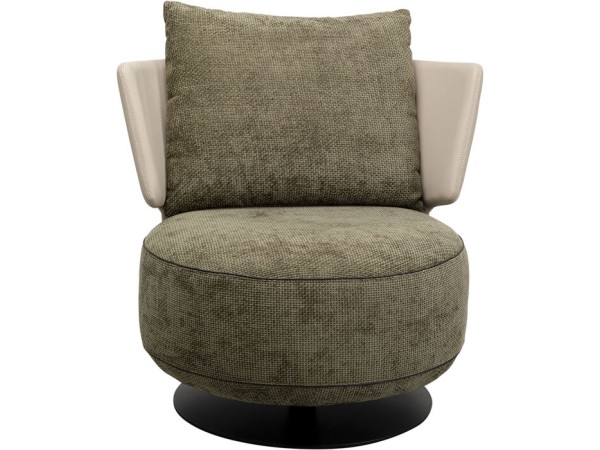 Πολυθρόνα Περιστρεφόμενη Josh Γκρι Βελούδο 80x80x88 εκ. - Γκρι