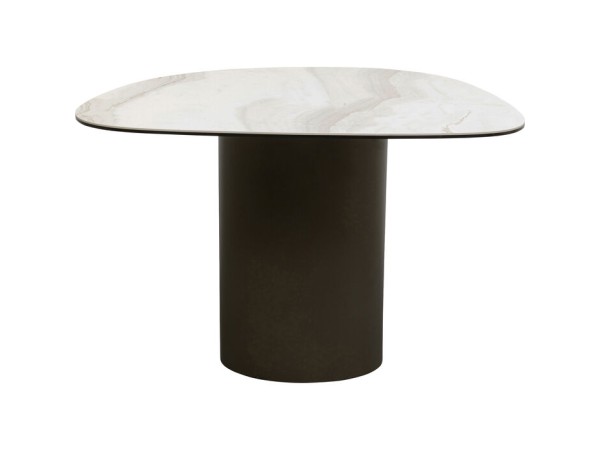 Τραπέζι Βοηθητικό Paso Γκρι Κεραμικό Οβάλ 75x50x50 εκ. - Γκρι