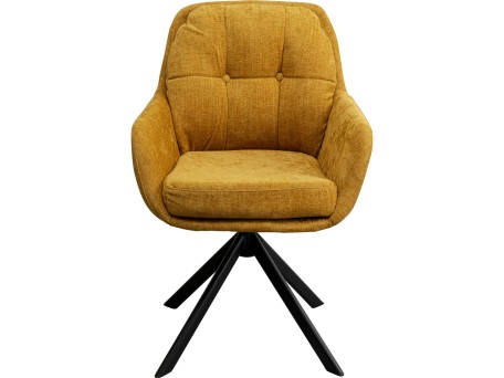 Καρέκλα Περιστρεφόμενη  Molly Κίτρινη Ύφασμα 69x60x87εκ. - Κίτρινο