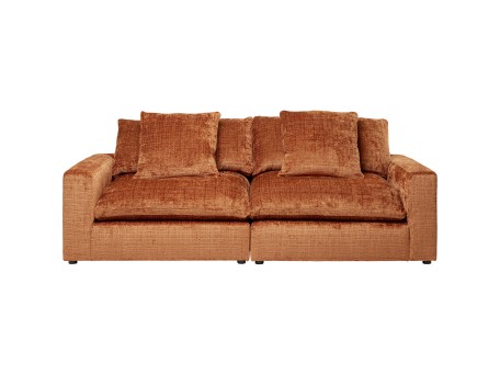 Καναπές Τριθέσιος Garfield Ύφασμα Πορτοκαλί 260x120x77εκ. - Μπεζ