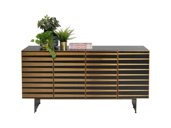 Μπουφές  Lago Ξύλο Χρυσός - Μαύρος 160*45*83εκ. - Μαύρο