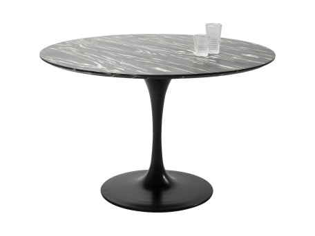 Τραπέζι Invitation Κεραμικό Μαύρο 120x120x76εκ. - Μαύρο