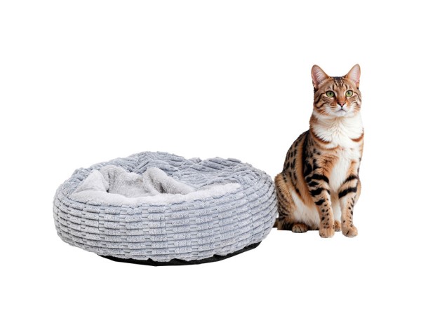 Κρεβάτι Κατοικίδιου Cuddle Ύφασμα Γκρι 60*60*20εκ. - Γκρι