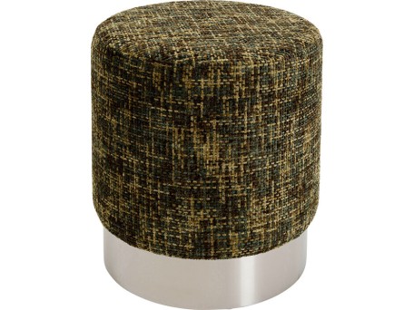 Σκαμπό Berry High Ύφασμα Πράσινο 39x39x47εκ. - Ασημί