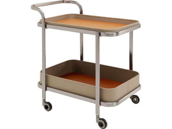 Μπαρ Tango Δερματίνη Καφέ  40*66*57εκ. - Ασημί