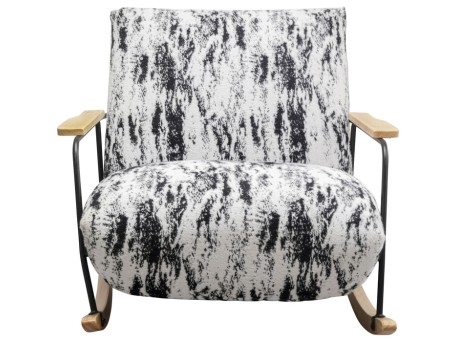 Πολυθρόνα Κουνιστή Kyle Ασπρόμαυρη 89*103*80εκ. - Γκρι